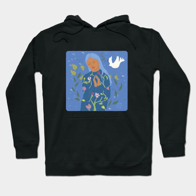 Blue Madonna Hoodie by nandawatts